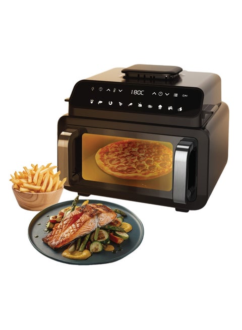 Flexi Cook Pro 10.5L Air Fryer with Indoor Grill & Pizza Oven / Versatile Cooker for All Kinds of Food / 10 Cooking Preset / Delay Function / Suitable for Roasting & Baking / Air Fry - Black